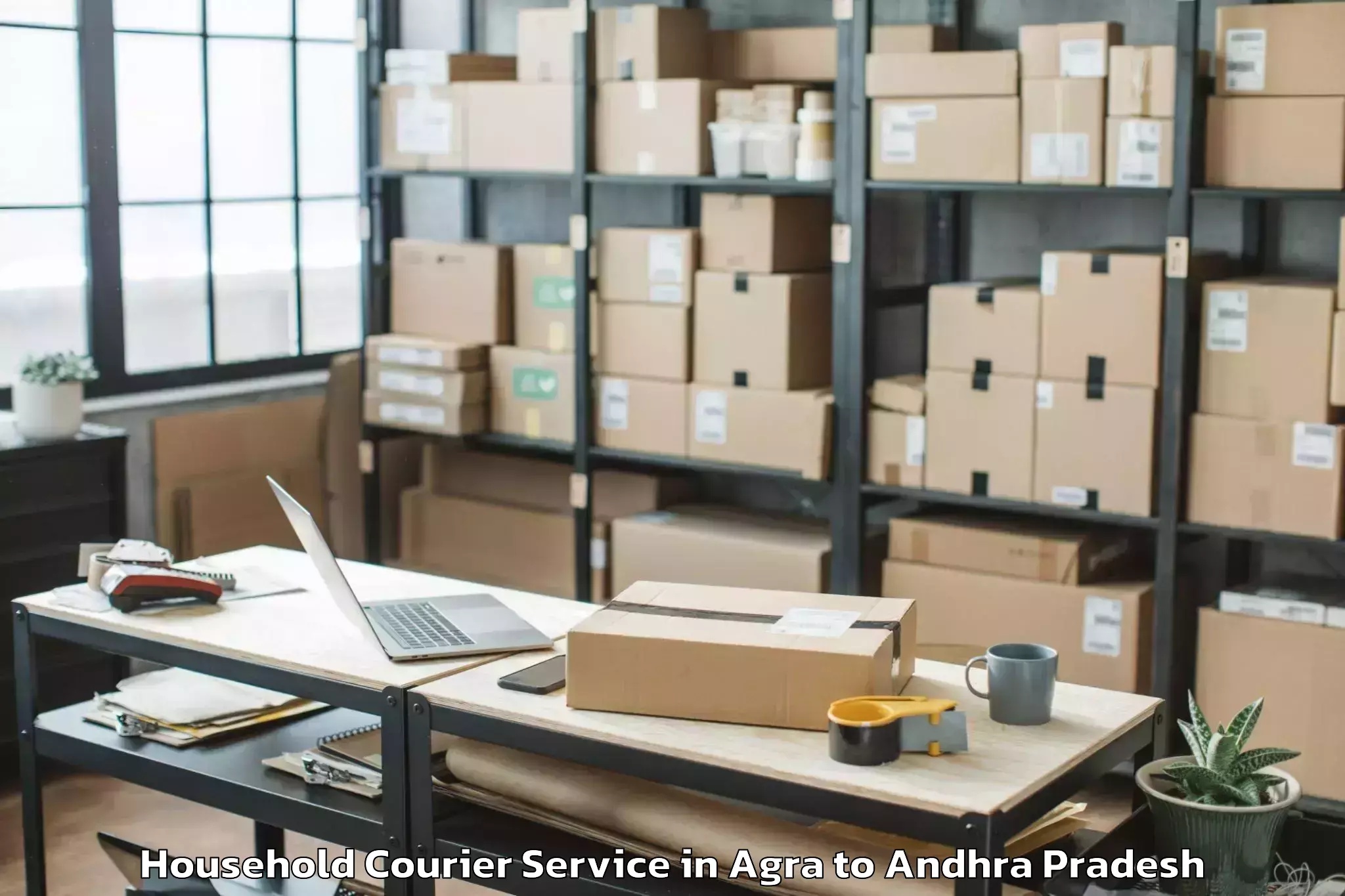 Reliable Agra to Peda Araveedu Household Courier